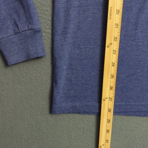 Burlebo T-Shirt Men's L Blue Pocket Tee Long Sleeve Tis The Season Graphic - Picture 6 of 11